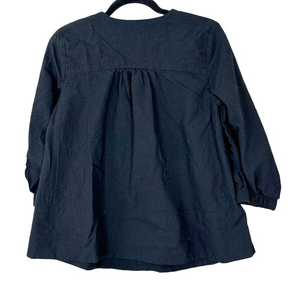 Pomander Place Tuckernuck Kieran Seersucker Blouse Black Size Small - Picture 3 of 9